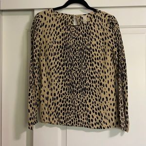 J.Crew Leopard Long Sleeve Blouse